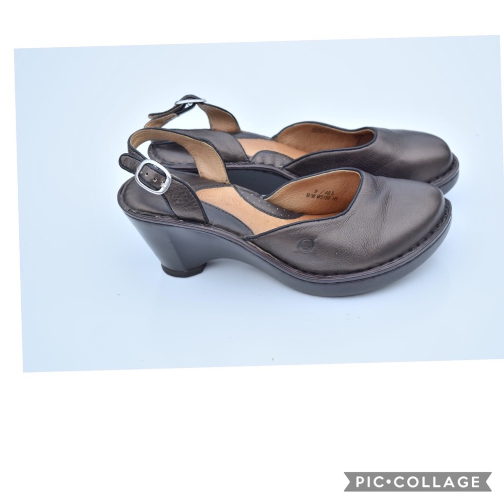 Born sling back wedges